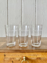 Load image into Gallery viewer, Set of three small glass beakers - Art Deco style
