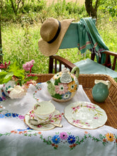 Load image into Gallery viewer, Antique hand painted floral trio in bone china
