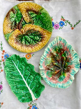 Load image into Gallery viewer, Antique Bordallo Pinheiro green cabbage leaf dish
