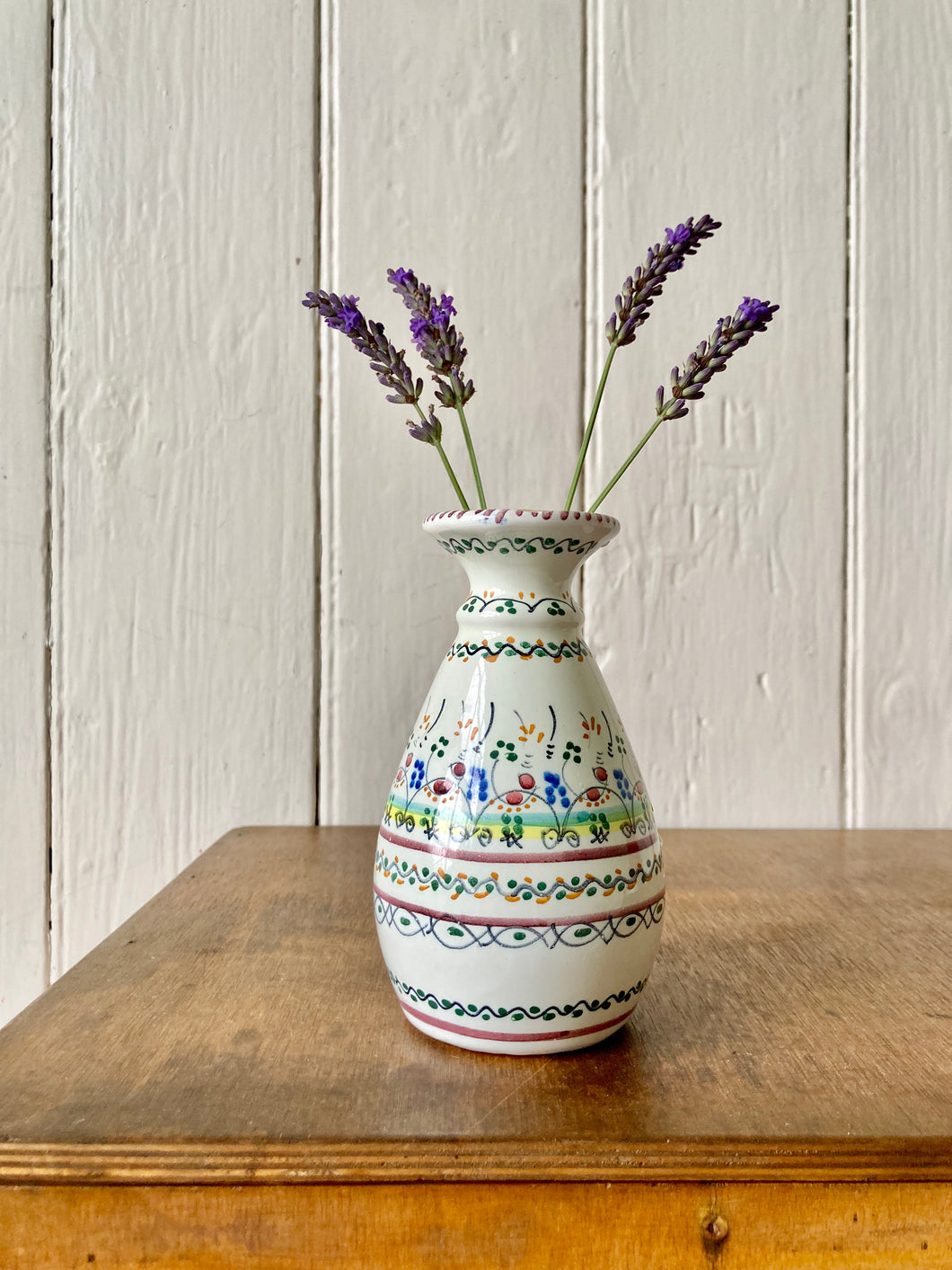 Hand painted terracotta glazed hand painted vase