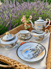 Load image into Gallery viewer, Beautifully decorated Japanese porcelain tea service by Hakusan

