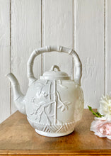 Load image into Gallery viewer, Rare Burleigh Ironstone faux bamboo and chinoiserie-style tea pot
