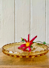 Load image into Gallery viewer, Amber glass raised platter
