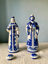 Load image into Gallery viewer, A rare pair of porcelain Russian vodka decanters by Kutskova Vodka
