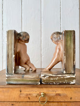 Load image into Gallery viewer, A rare pair of bronzed plaster bookends
