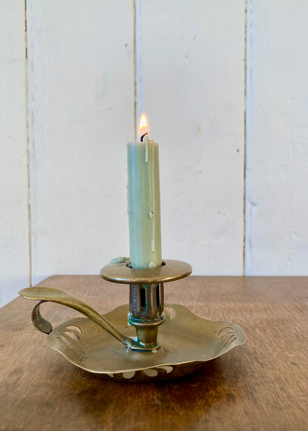 Brass Art Nouveau style candle holder