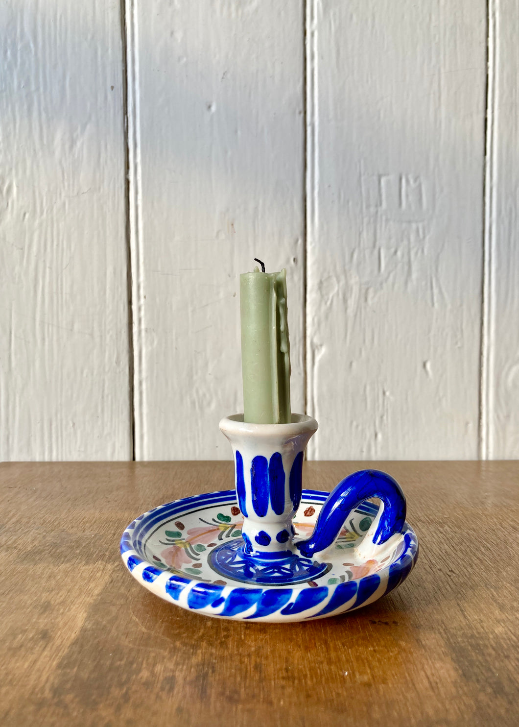 Hand painted china candlestick