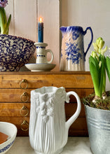Load image into Gallery viewer, Elegant majolica white celery jug by Sylvac
