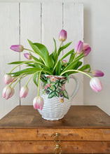 Load image into Gallery viewer, Large white Italian faux basket majolica jug
