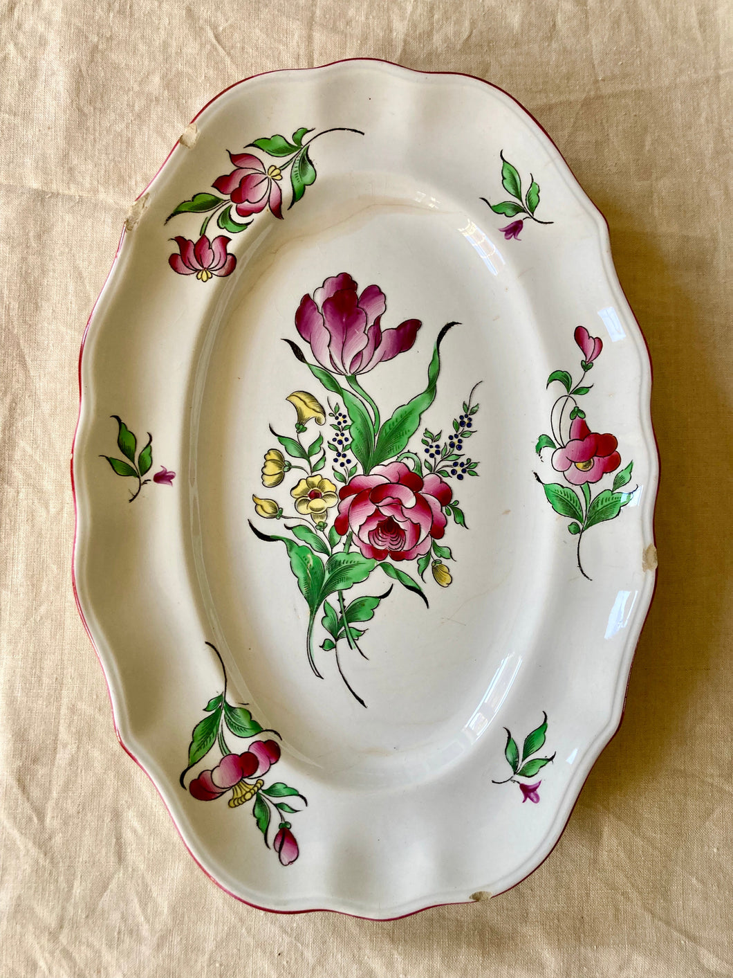 A Luneville French faience platter
