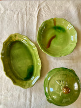 Load image into Gallery viewer, French Biot green glazed soupiere
