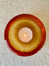Load image into Gallery viewer, Amber bubble glass tea light holder.
