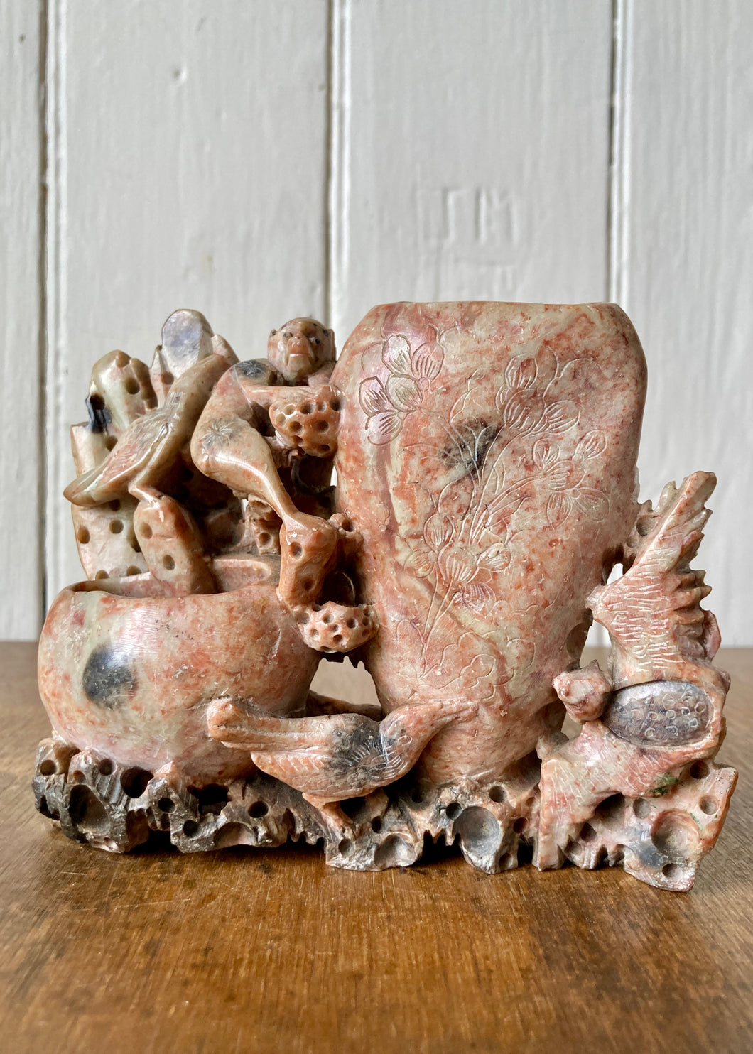 Vintage soapstone carving/bud vase