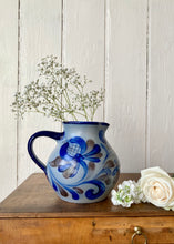 Load image into Gallery viewer, Blue salt glaze floral jug
