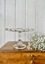 Load image into Gallery viewer, Pedestal pressed glass cake stand
