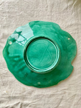 Load image into Gallery viewer, Green Strawberry leaf Majolica dish
