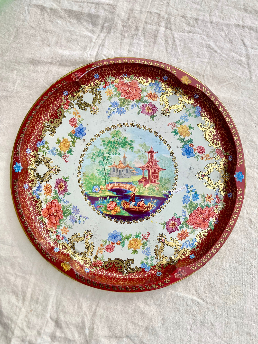Vintage Daher Decorative Ware Oriental tray