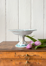Load image into Gallery viewer, Pedestal dish with floral design and acanthus leaf border
