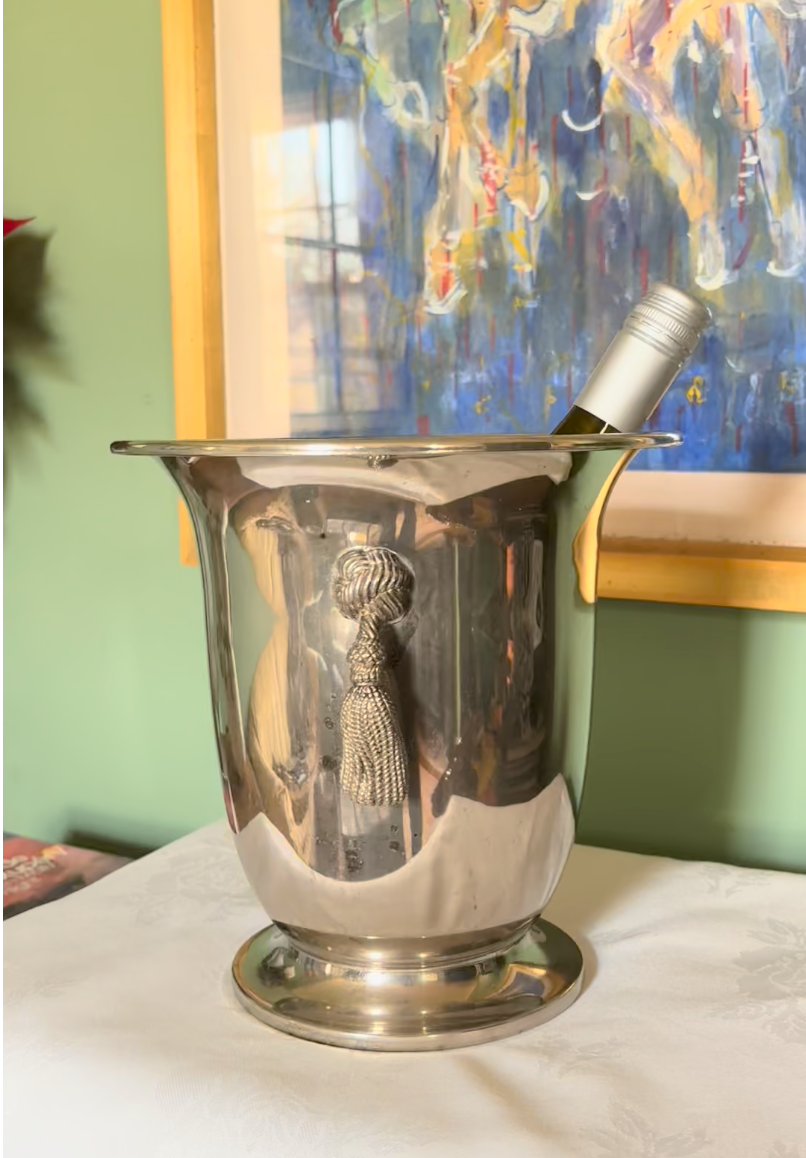 A French silver plate champagne or wine bucket