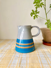 Load image into Gallery viewer, Pale blue and turquoise studio pottery jug

