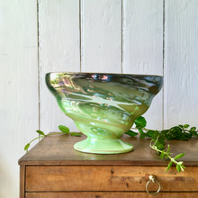 Load image into Gallery viewer, Maling Pottery - large green contoured Art Deco mantle vase
