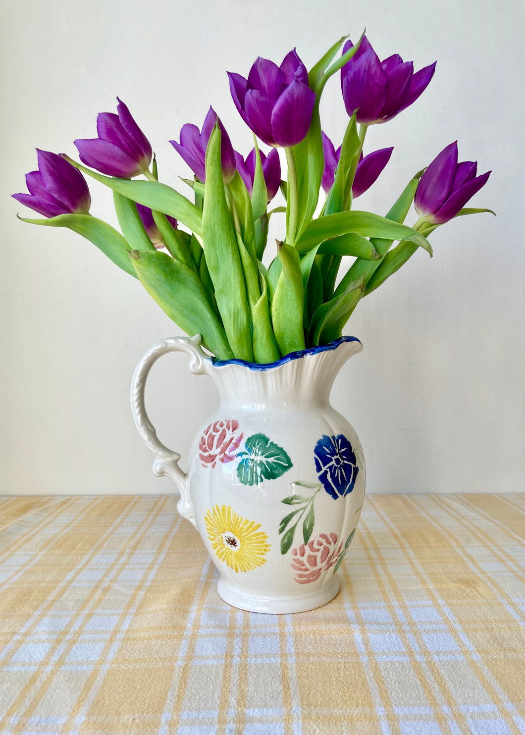 Clay Craft sponge ware floral jug, Stoke-on-Trent