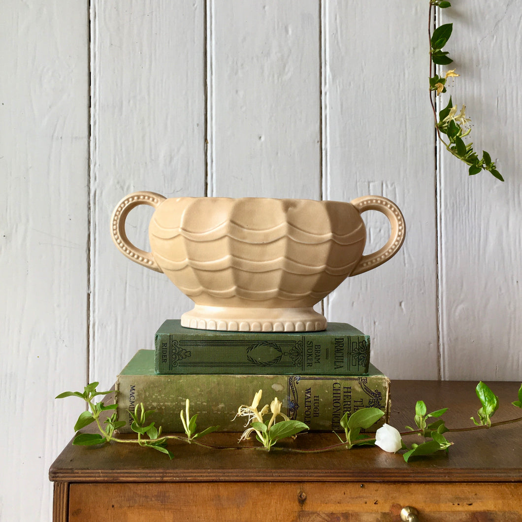 Blush ruched style mantle vase