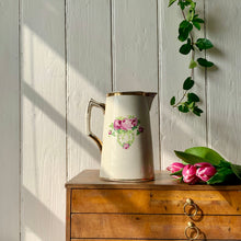 Load image into Gallery viewer, Large antique rose jug with gilt detailing
