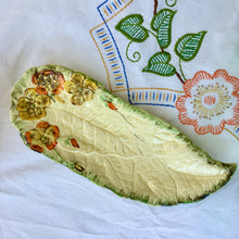 Load image into Gallery viewer, Kensington Ware Art Deco majolica cream leaf and flower dish
