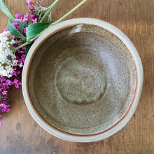 Load image into Gallery viewer, A hand-thrown stoneware studio pottery bowl with floral decoration
