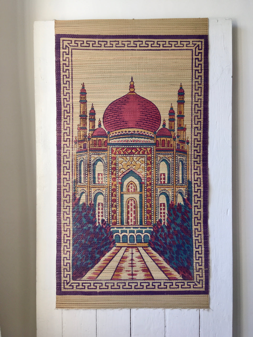 Split bamboo colour mat or wall hanging of Indian Palace