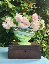 Load image into Gallery viewer, Maling Pottery - large green contoured Art Deco mantle vase
