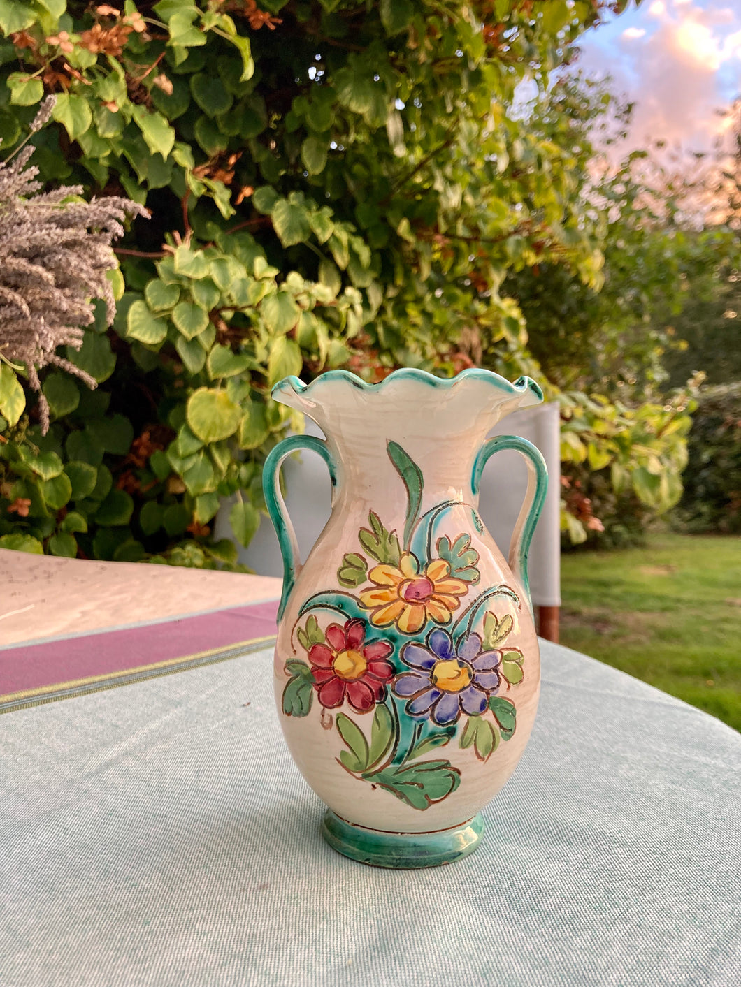 Italian rustic floral vase