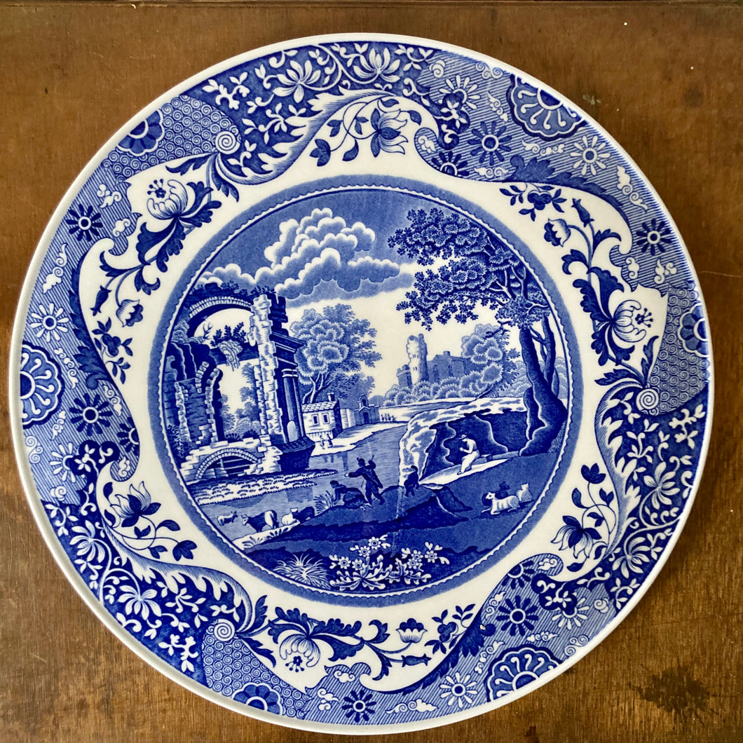 Spode Italian design blue and white cake or cheese plate