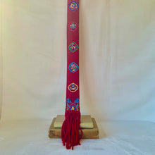 Load image into Gallery viewer, Red embroidered ceremonial scarf from Bhutan
