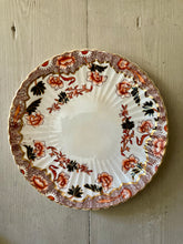 Load image into Gallery viewer, Fluted Imari style antique plate with scalloped edge
