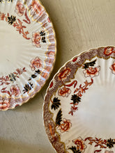 Load image into Gallery viewer, Fluted Imari style antique plate with scalloped edge
