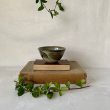 Load image into Gallery viewer, Stoneware bowl with hand painted leaf design
