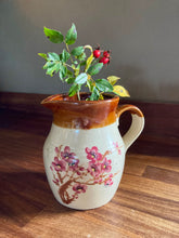 Load image into Gallery viewer, Stoneware neutral jug with pink blossom
