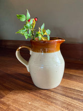 Load image into Gallery viewer, Stoneware neutral jug with pink blossom
