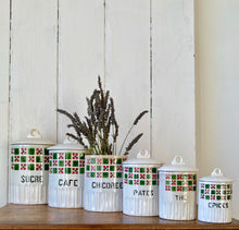 Load image into Gallery viewer, A set of six French Art Deco ceramic storage jars
