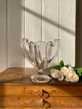 Load image into Gallery viewer, Trophy style pressed glass vase or candle holder
