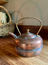 Load image into Gallery viewer, Small copper kettle with brass handle
