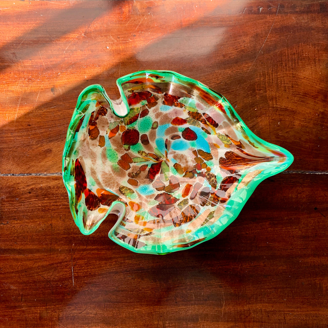A Murano hand blown, art glass dish in the shape of a fish