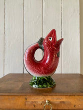 Load image into Gallery viewer, Red Portuguese Majolica Gluggle Jug
