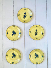 Load image into Gallery viewer, A set of 5 yellow Limoges &#39;Biarritz&#39; small plates by Pierre Begue
