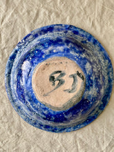 Load image into Gallery viewer, Bubble glaze blue and white studio pottery bowl
