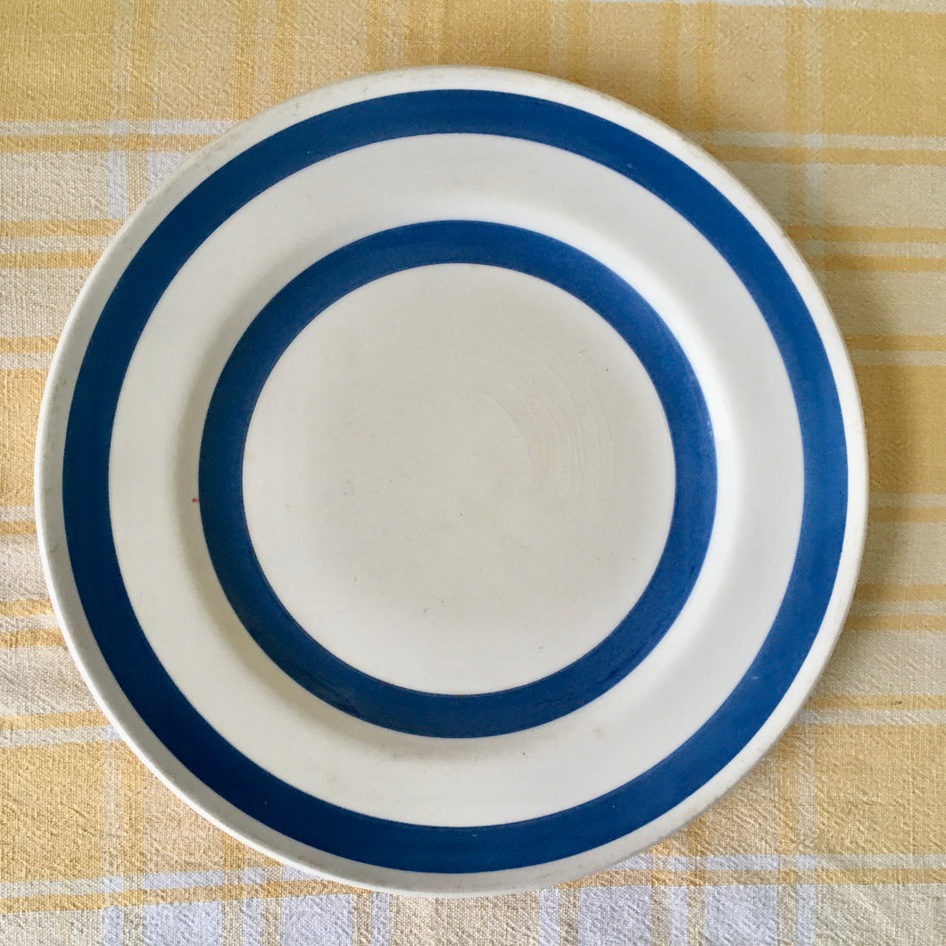 Chef Cordon Bleu blue and white stripe dinner plate
