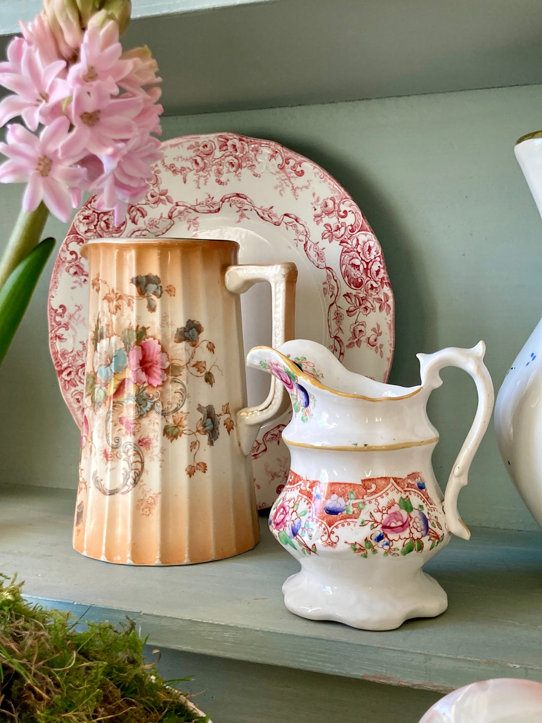 Victorian style small floral jug