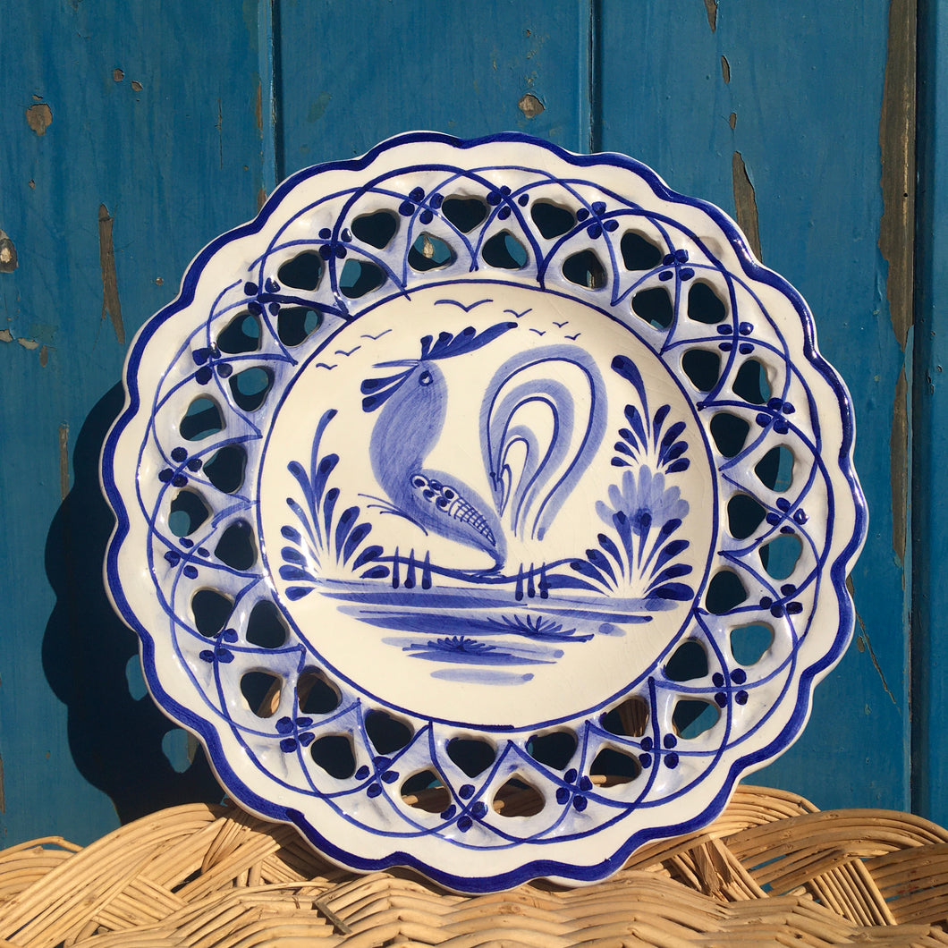 Super Art-Faience hand painted decorative cockerel plate from Mallorca
